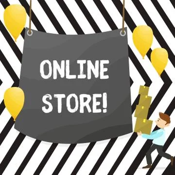 Writing note showing Online Store. Business photo showcasing Internet related Stock Illustration