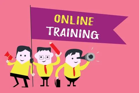 Writing note showing  Online Training. Business photo showcasing Take th 스톡 일러스트