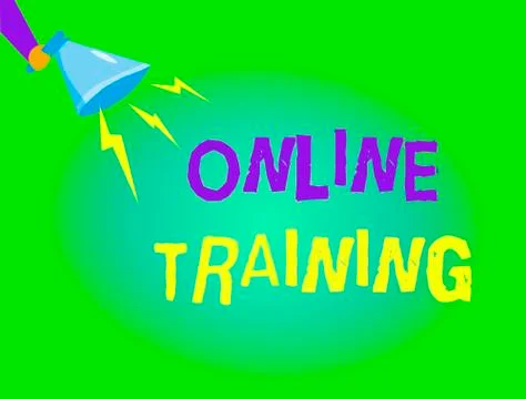 Writing note showing  Online Training. Business photo showcasing Take th 스톡 일러스트