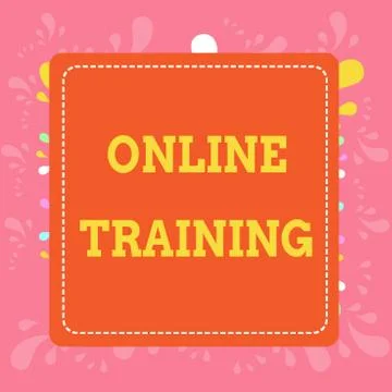 Writing note showing Online Training. Business photo showcasing Take the 스톡 일러스트