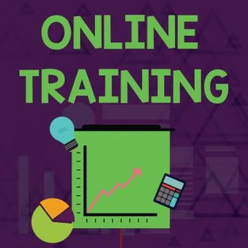 Writing note showing Online Training. Business photo showcasing Take the 스톡 일러스트