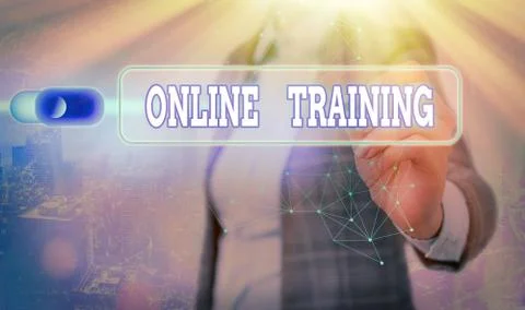 Writing note showing Online Training. Business photo showcasing Take the Fotos de archivo