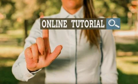 Writing note showing Online Tutorial. Business photo showcasing process of Stock Photos