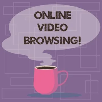 Writing note showing Online Video Browsing. Business photo showcasing Stock Illustration