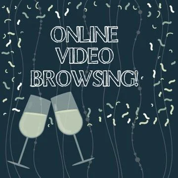 Writing note showing Online Video Browsing. Business photo showcasing Stock Illustration