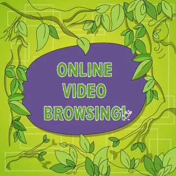 Writing note showing Online Video Browsing. Business photo showcasing Stock Illustration