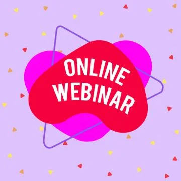 Writing note showing Online Webinar. Business photo showcasing online meeting or Stock Illustration