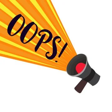 Writing note showing Oops. Business photo showcasing used to show recognition of Illustrazione stock