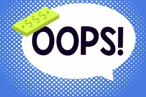 Writing note showing Oops. Business photo showcasing used to show recognition of Stockillustratie