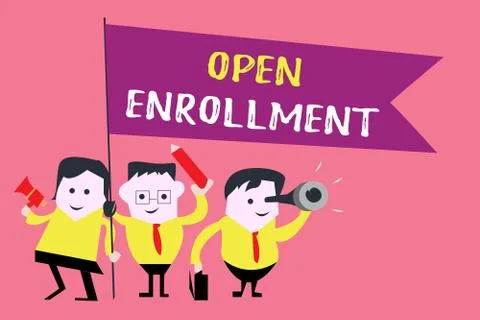 Writing note showing  Open Enrollment. Business photo showcasing The yearl Stock-Illustration