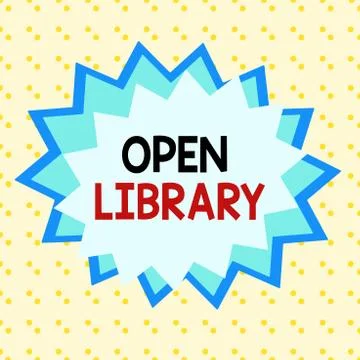 Writing note showing Open Library. Business photo showcasing online access to Stock Illustration