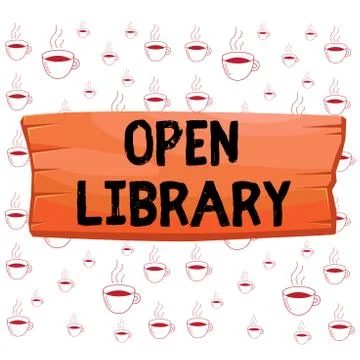 Writing note showing Open Library. Business photo showcasing online access to Stock Illustration