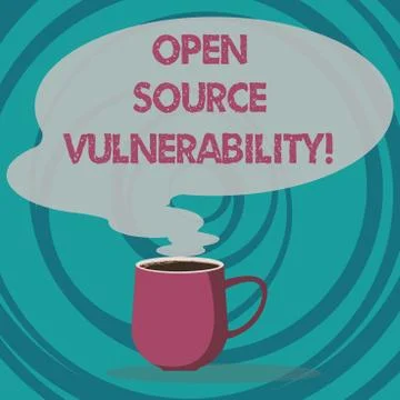 Writing note showing Open Source Vulnerability. Business photo showcasing Stock Illustration