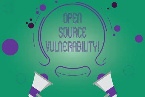 Writing note showing Open Source Vulnerability. Business photo showcasing Stock Illustration
