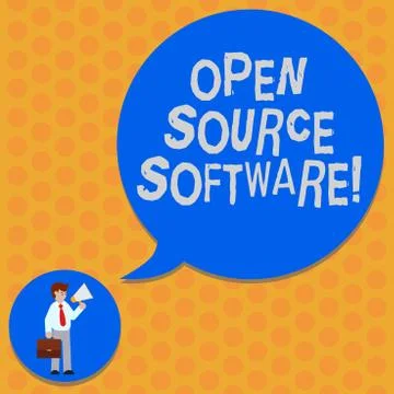 Writing note showing Open Source Software. Business photo showcasing software Stock Illustration