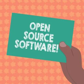 Writing note showing Open Source Software. Business photo showcasing software Stockillustratie