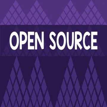 Writing note showing Open Source. Business photo showcasing denoting software Illustrazione stock