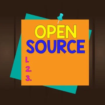 Writing note showing Open Source. Business photo showcasing denoting software Stock Illustration