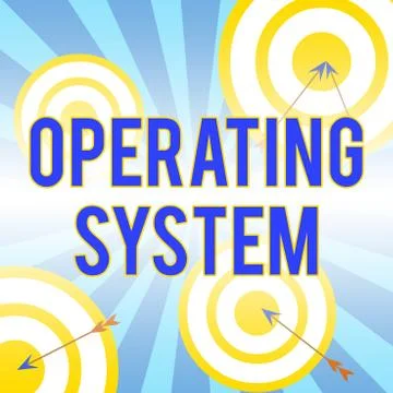 Writing note showing Operating System. Business photo showcasing software that Stock Illustration