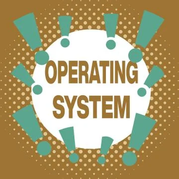 Writing note showing Operating System. Business photo showcasing software that Stock Illustration