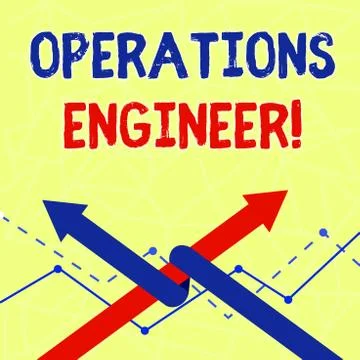 Writing note showing Operations Engineer. Business photo showcasing analyze and Illustrazione stock