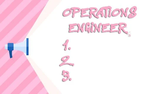 Writing note showing Operations Engineer. Business photo showcasing analyze and Illustrazione stock
