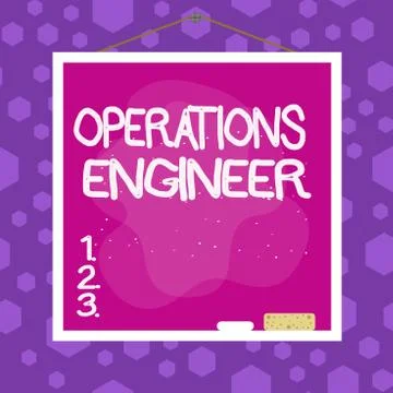 Writing note showing Operations Engineer. Business photo showcasing analyze and Illustrazione stock