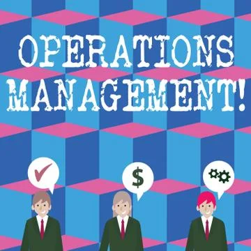 Writing note showing Operations Management. Business photo showcasing designing Stock Illustration