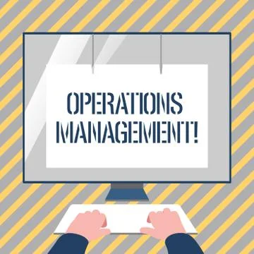 Writing note showing Operations Management. Business photo showcasing designing Stock Illustration