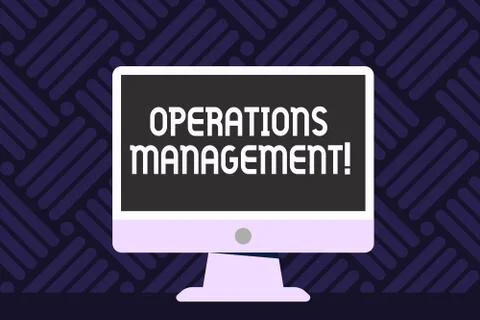 Writing note showing Operations Management. Business photo showcasing designing Stock Illustration