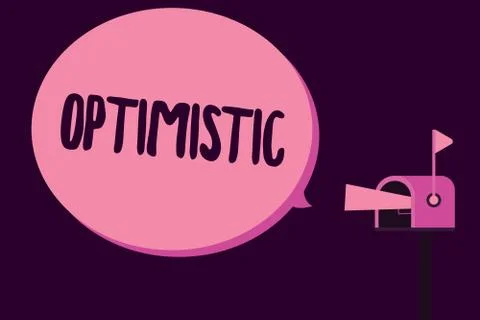 Writing note showing Optimistic. Business photo showcasing Hopeful and confident Stock Illustration