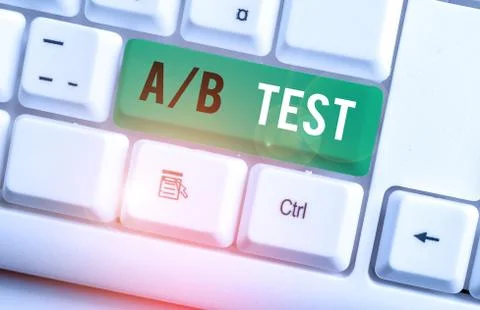 Writing note showing A Or B Test. Business photo showcasing test to determine Stock Photos
