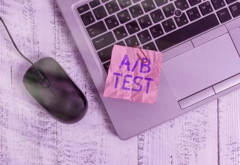 Writing note showing A Or B Test. Business photo showcasing test to determine Stock Photos
