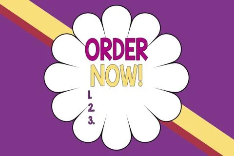 Writing note showing Order Now. Business photo showcasing confirmed request by 스톡 일러스트