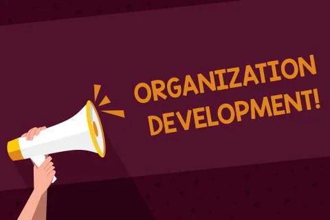 Writing note showing Organization Development. Business photo showcasing tech Stock Illustration