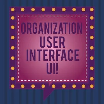 Writing note showing Organization User Interface Ui. Business photo showcasing Stock Illustration