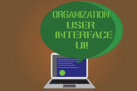 Writing note showing Organization User Interface Ui. Business photo showcasing Stock Illustration