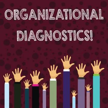 Writing note showing Organizational Diagnostics. Business photo showcasing ef Illustrazione stock