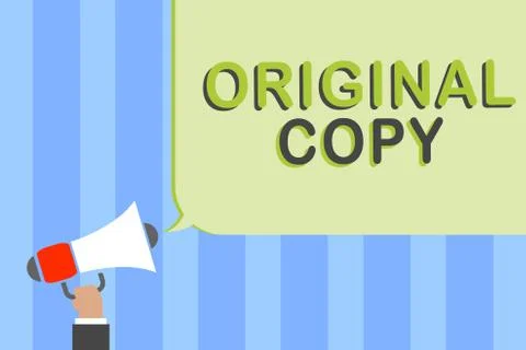Writing note showing Original Copy. Business photo showcasing Main Script Illustrazione stock