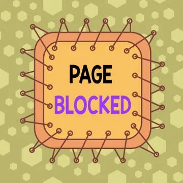 Writing note showing Page Blocked. Business photo showcasing Users are prevented Illustrazione stock