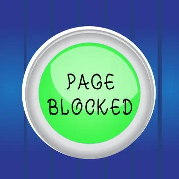 Writing note showing Page Blocked. Business photo showcasing Users are prevented Illustrazione stock