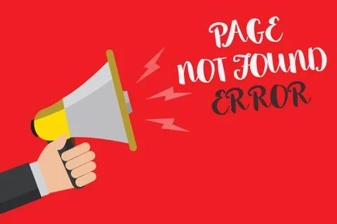 Writing note showing Page Not Found Error. Business photo showcasing message  Stock Illustration