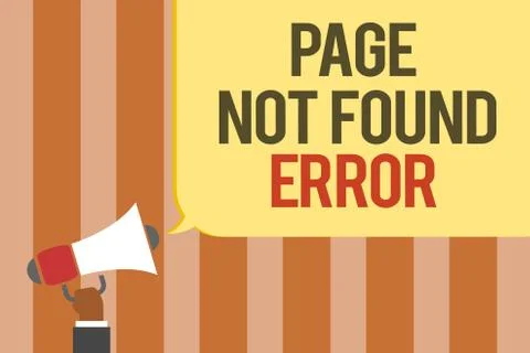 Writing note showing Page Not Found Error. Business photo showcasing message  Stockillustratie