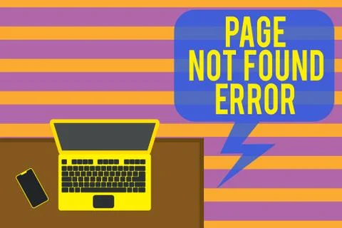 Writing note showing Page Not Found Error. Business photo showcasing message 스톡 일러스트