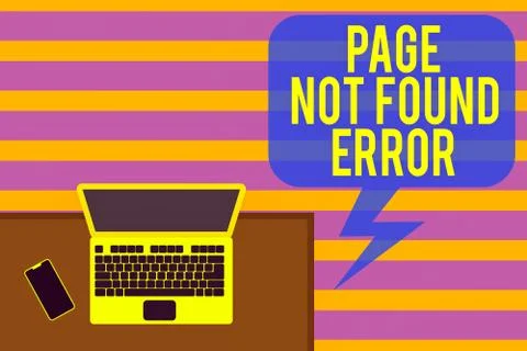 Writing note showing Page Not Found Error. Business photo showcasing message 스톡 일러스트