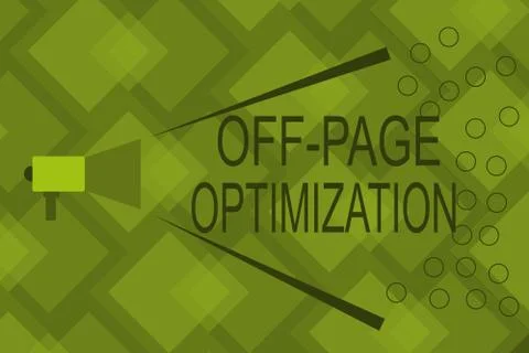 Writing note showing Off Page Optimization. Business photo showcasing Website Illustrazione stock