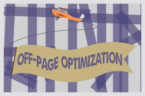 Writing note showing Off Page Optimization. Business photo showcasing Website 스톡 일러스트