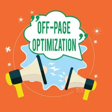 Writing note showing Off Page Optimization. Business photo showcasing Website 스톡 일러스트