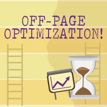 Writing note showing Off Page Optimization. Business photo showcasing set of Stock Illustration