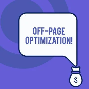 Writing note showing Off Page Optimization. Business photo showcasing Website Stock Illustration